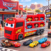 Disney Pixar Cars Mack Hauler Transporter Truck Playset with Mini Character Cars