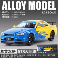 1:24 Scale Nissan Skyline GT-R R34 Diecast Model Car with Light & Sound