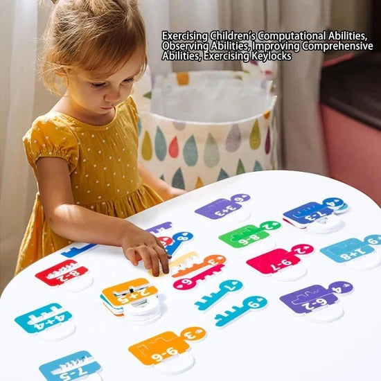 Kids Digital Key & Lock Math Puzzle Set – Educational Number & Math Learning Matching Toy