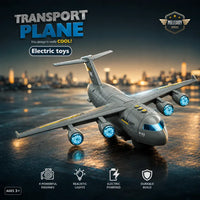 Military Series Electric Military Transport Cargo Plane Toy with Lights, Sound Effects & Opening Cargo Door