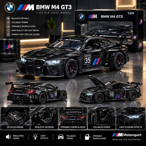 1:24 Scale BMW M4 GT3 Alloy Diecast Model Race Car