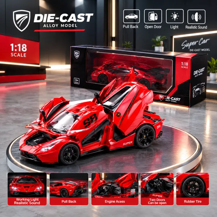 1:18 Scale Lamborghini Supercar Racing Series Diecast Model Car with Light & Sound