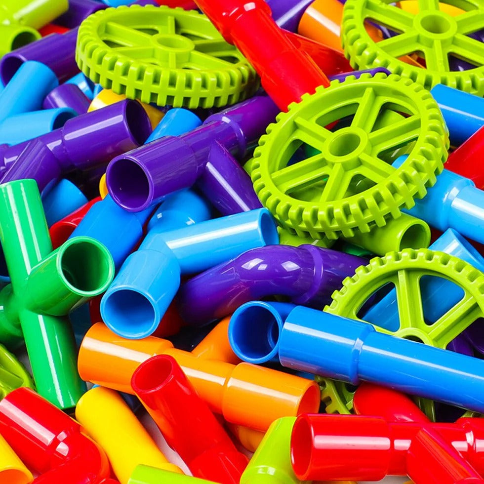 Pipe Puzzle Building Blocks STEM Interlocking Construction Toy Set
