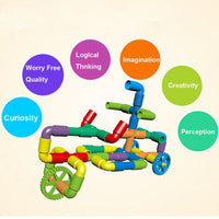 Pipe Puzzle Building Blocks STEM Interlocking Construction Toy Set