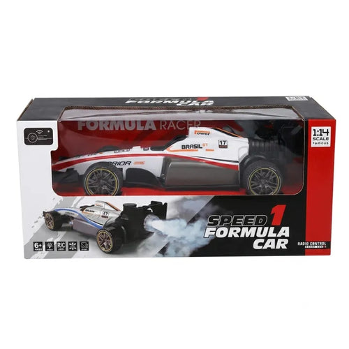 1:14 Scale Formula F1 High-Speed RC Race Car with Rear Exhaust Smoke Spray & LED Lights