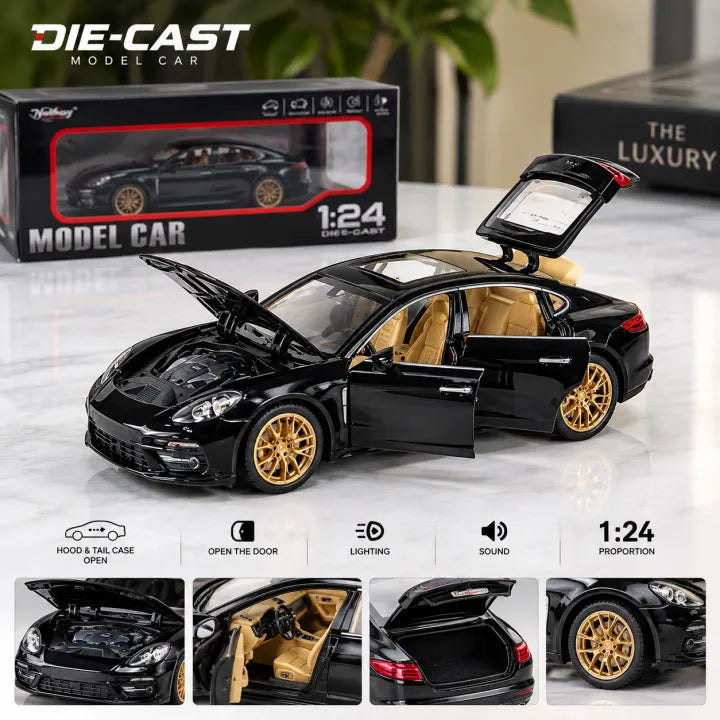 Porsche Panamera Turbo 1/24 Scale Alloy Diecast Model Car with Light & Sound