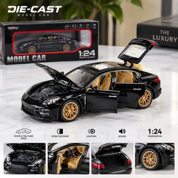 Porsche Panamera Turbo 1/24 Scale Alloy Diecast Model Car with Light & Sound