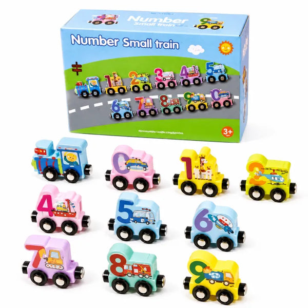 11-Piece Wooden Magnetic Number Train Set