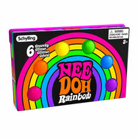 Schylling NeeDoh Rainbow 6-Pack Groovy Glitter Stress Balls Set