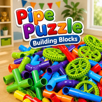 Pipe Puzzle Building Blocks STEM Interlocking Construction Toy Set