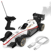 1:14 Scale Formula F1 High-Speed RC Race Car with Rear Exhaust Smoke Spray & LED Lights