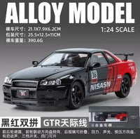 1:24 Scale Nissan Skyline GT-R R34 Diecast Model Car with Light & Sound