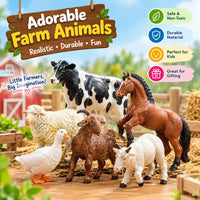 Realistic Farm Animal Figures Set – Durable & Safe Pretend Play Toys for Kids