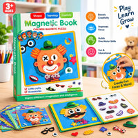Children's Magnetic Book Puzzle Set – Educational Face Mix & Match Toy for Kids