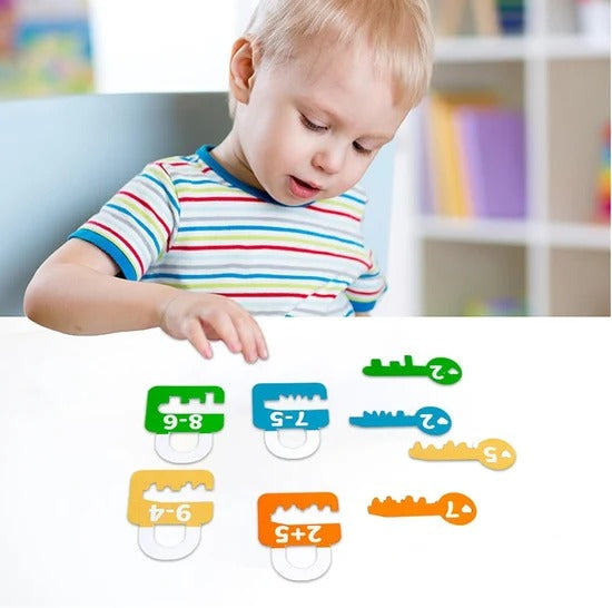 Kids Digital Key & Lock Math Puzzle Set – Educational Number & Math Learning Matching Toy