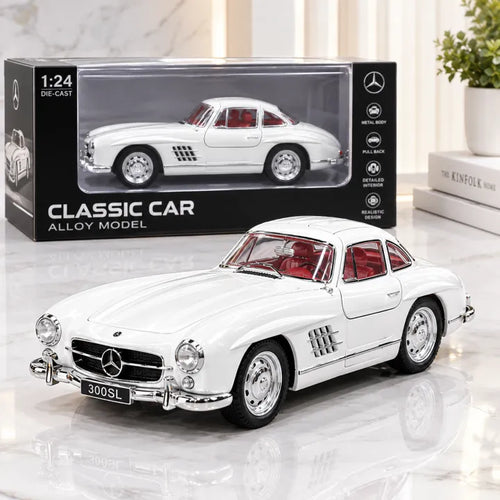 1:24 Scale Mercedes-Benz 300SL Gullwing Classic Diecast Model Car with Light & Sound
