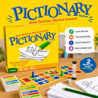 Pictionary Classic Quick Sketching Family Board Game (2 Levels of Clues)