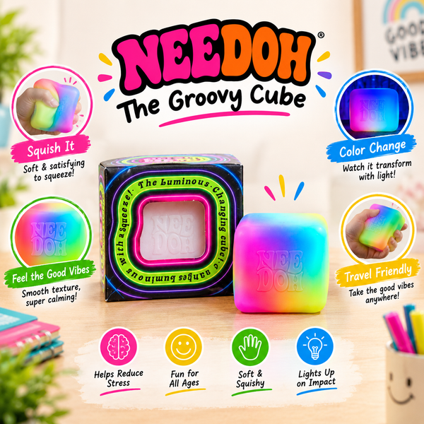 Color Changing Groovy Cube Squishy Toy