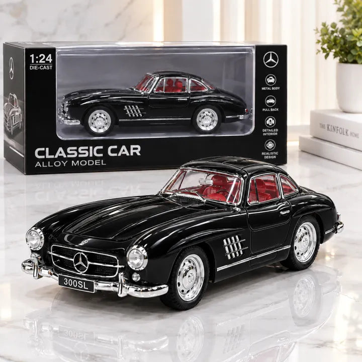 1:24 Scale Mercedes-Benz 300SL Gullwing Classic Diecast Model Car with Light & Sound
