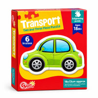 Kids Transport Two and Three Piece Puzzle Set – Educational Toddler Jigsaw Toys