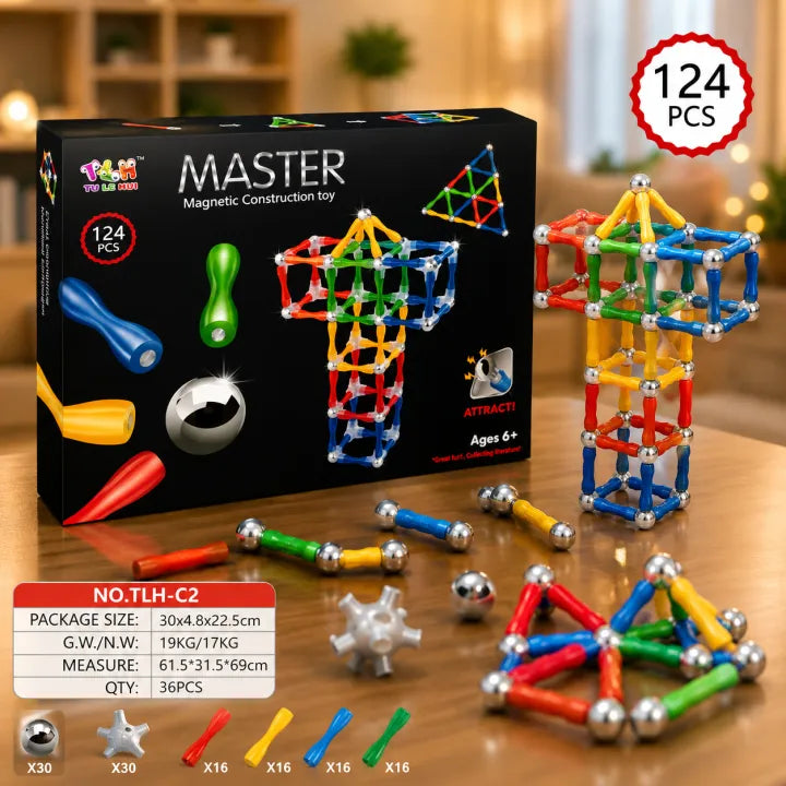 Tu Le Hui Master 124-Piece Magnetic Construction Toy Set (TLH-C2)