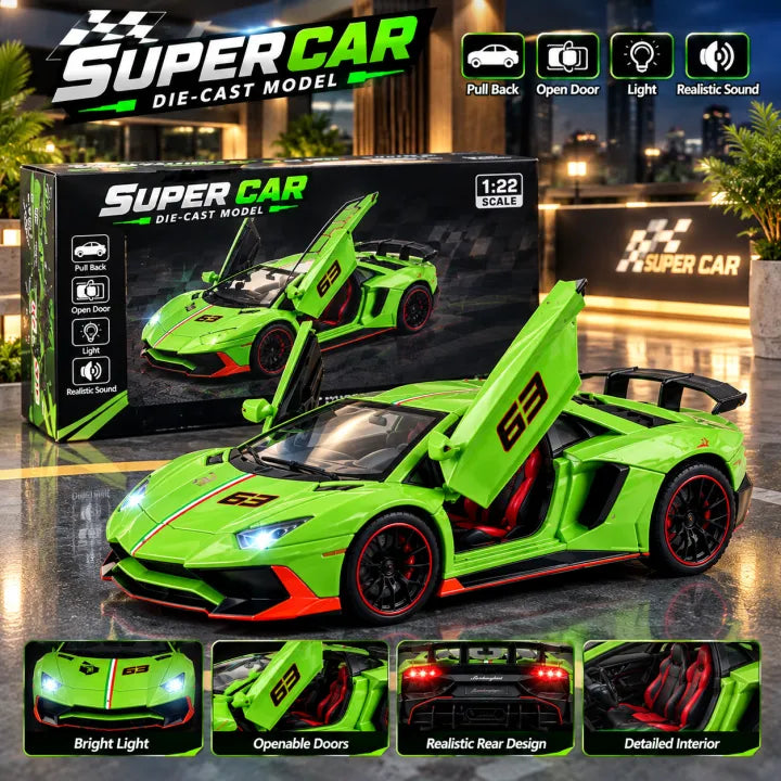 1:22 Scale Lamborghini Aventador SVJ 63 Alloy Diecast Model Supercar