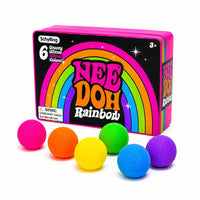 Schylling NeeDoh Rainbow 6-Pack Groovy Glitter Stress Balls Set