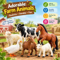 Realistic Farm Animal Figures Set – Durable & Safe Pretend Play Toys for Kids