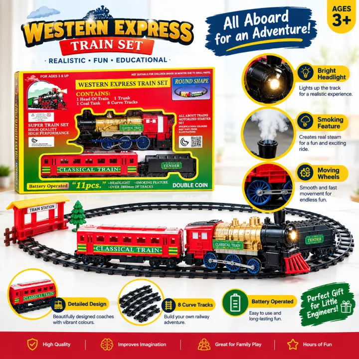Western Express 11-Piece Motorized Classic Train Set
