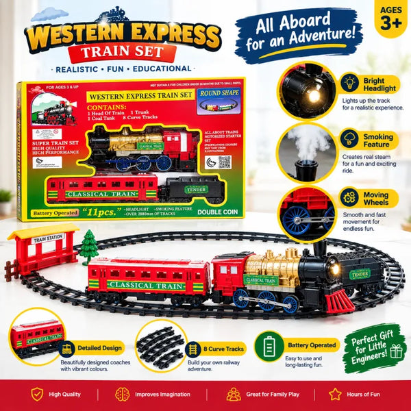 Western Express 11-Piece Motorized Classic Train Set