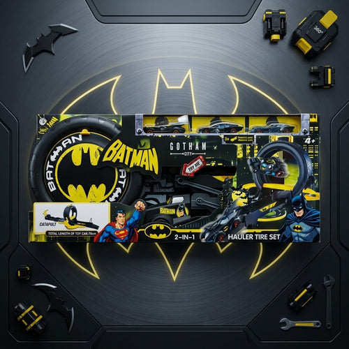 Batman Gotham City 2-in-1 Hauler Tire Track & Catapult Launcher Set