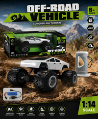 1:14 4WD Cybertruck Off-Road RC Monster Truck with Simulated EV Charging Station