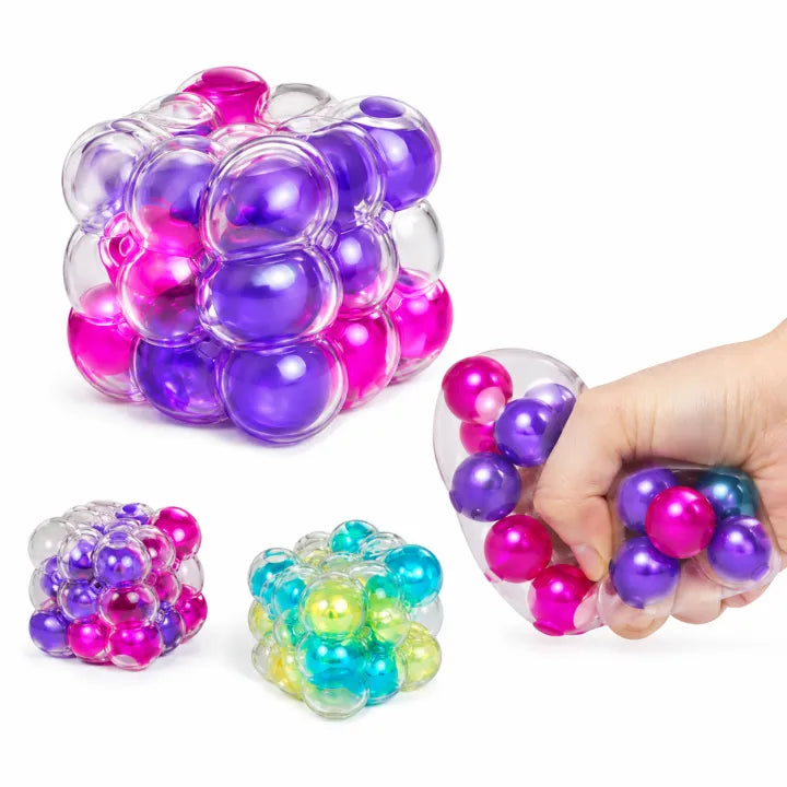 Metallic Bead Bubble Gel Cube Sensory Fidget Toy