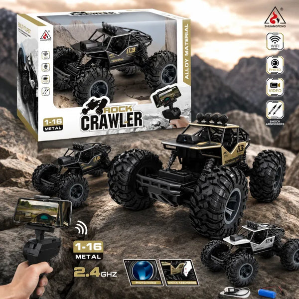 Shuangfeng 1:16 Alloy Metal Rock Crawler RC Truck with FPV HD Camera