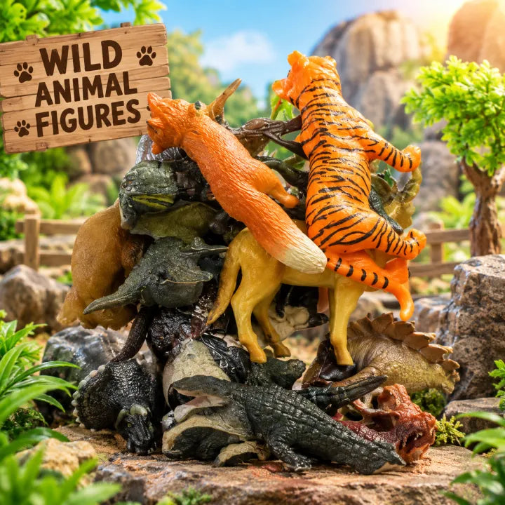Wild Animal Figures Toy Set for Kids