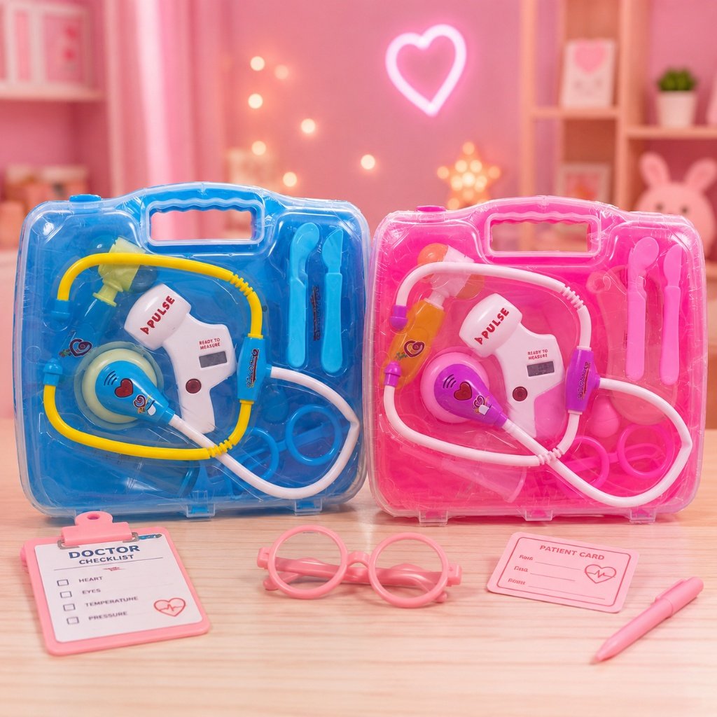 Kids Doctor Medical Play Set - Portable Carry Case with Stethoscope & Doctor Tools - Premium Quality by Paradise Toys