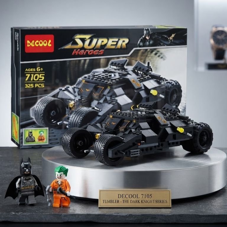 Super Hero Armored Batmobile Building Blocks Set - 325+ Pcs Action Vehicle Brick Toy for Kids - Premium Quality by Paradise Toys