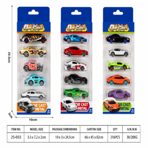 Diecast Metal Toy Cars Set - Pack of Assorted Mini Racing Vehicles Collection for Kids -