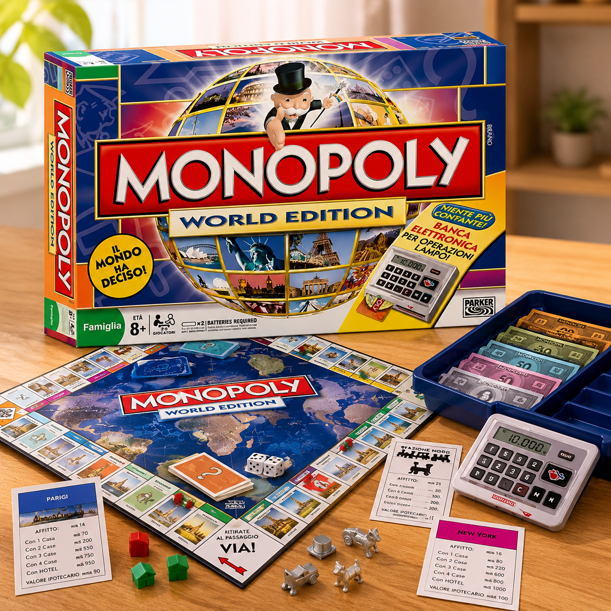 World Edition Electronic Banking Property Trading Board Game Set - Global Real Estate Strategy Tabletop Game with Digital Banking Unit - Premium Quality by Paradise Toys