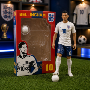 Soccer Star Action Figure Collectible Model - Jude Bellingham Figurine Toy with Ball & Stand - Premium Quality by Paradise Toys