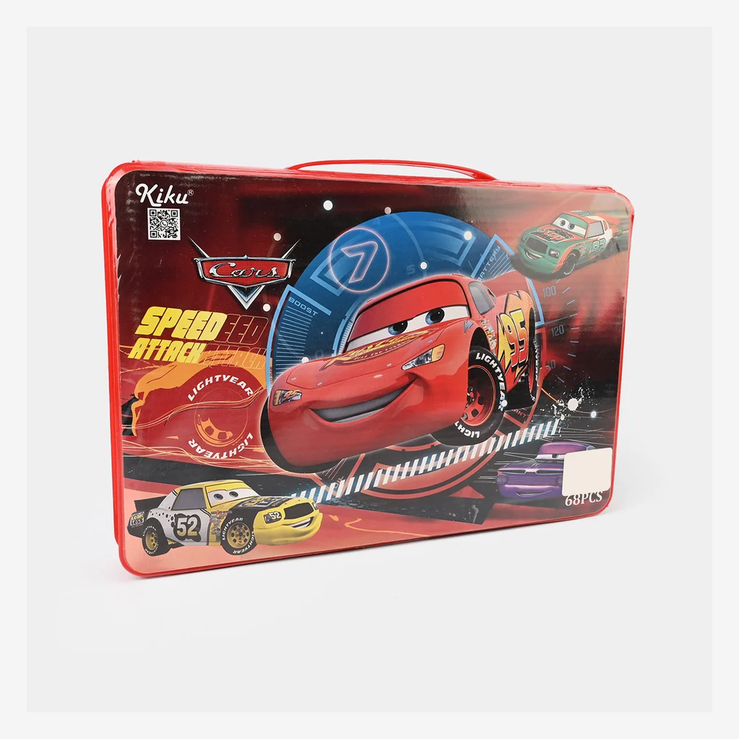 Racing Cars Theme 68PCS Kids Play Set with Carrying Handle & Assorted Race Cars (Ages 3+) -