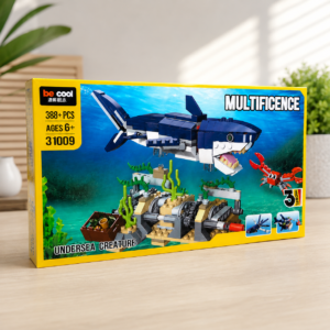 Undersea Creature Shark Building Blocks Set - 388+ Pcs 3-in-1 Educational Brick Toy for Kids - Premium Quality by Paradise Toys