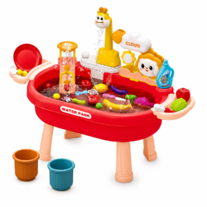 Kids Water Park & Washing Basin Toy Set - 43 PCS Educational Water Play Table with Circulation & Accessories