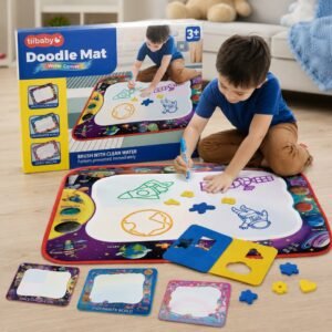 Kids Water Doodle Mat Set - Mess-Free Magic Drawing Canvas with Water Pens & Stencils - Premium Quality by Paradise Toys