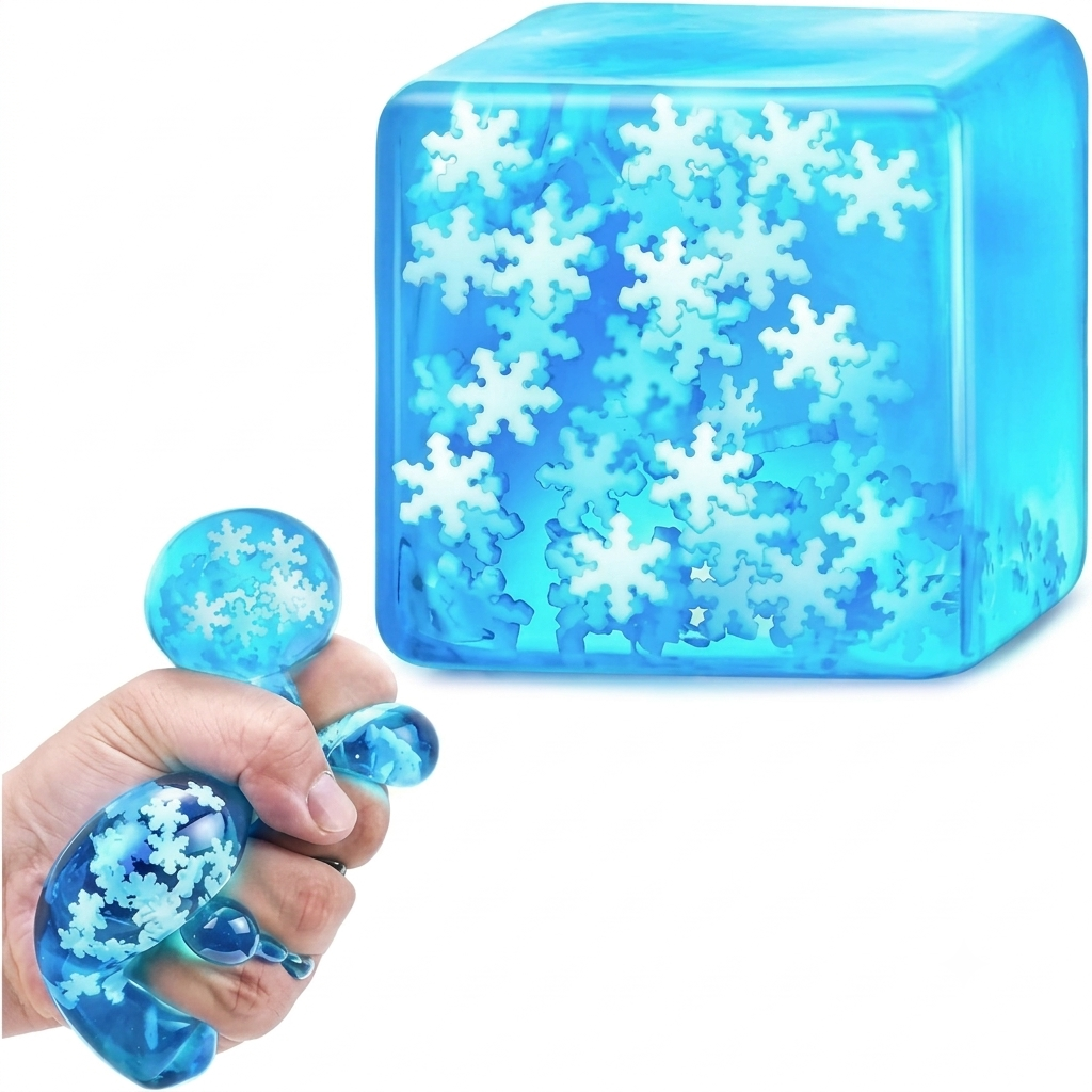 Cute Jellyfish Squishy Toy - Super Solid Crystal Squeeze Ball with Internal Glitter | Novelty Aquatic Sensory Fidget Toy for Stress & Anxiety Relief - Premium Quality by Paradise Toys