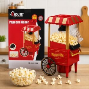Electric Popcorn Maker Machine - Vintage Cart Style Hot Air Popcorn Popper for Movie Night - Premium Quality by Paradise Toys
