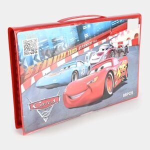 86-Piece Kids Racing Car Theme Art & Stationery Box Set - Portable Carry Case Activity Kit - Premium Quality by Paradise Toys
