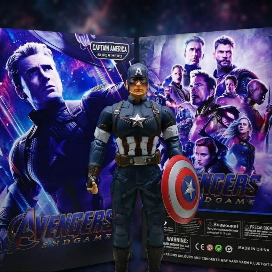 Action Figure Collectible Model with Shield - Superhero Character Figurine Toy for Kids & Fans - Premium Quality by Paradise Toys