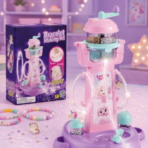 Kids Bracelet Making Kit - DIY Craft Spinner Machine with Beads & Charms - Premium Quality by Paradise Toys
