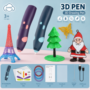 Kids 3D Printing Pen Set with Filaments & Stencils - Low Temp DIY 3D Drawing Pen Art & Craft Toy Set - Premium Quality by Paradise Toys